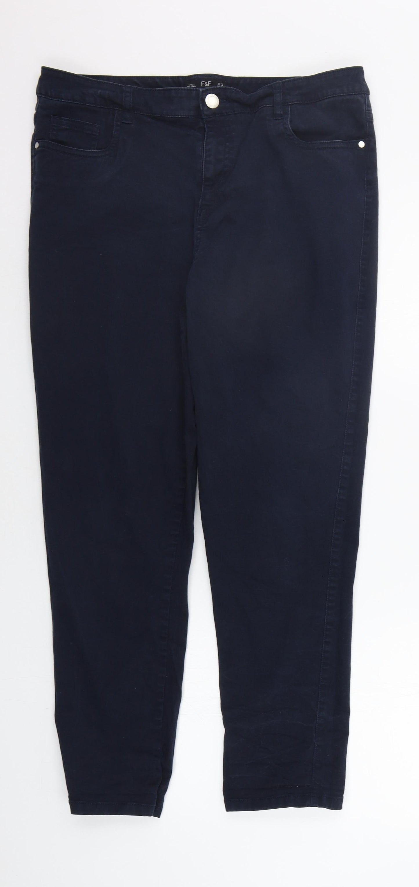 F&F Womens Blue   Trousers  Size 14 L27 in