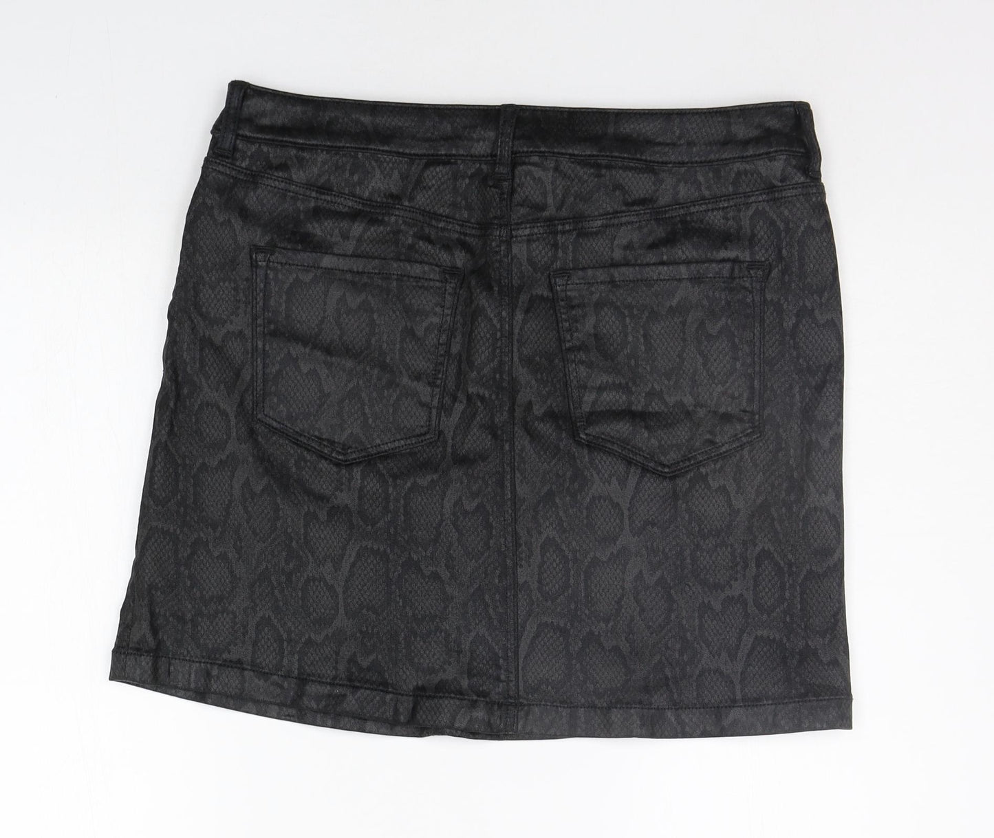 Marks and Spencer Womens Grey Animal Print  A-Line Skirt Size 12