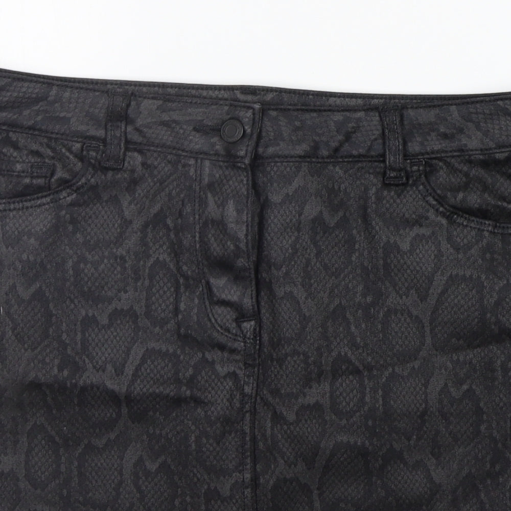 Marks and Spencer Womens Grey Animal Print  A-Line Skirt Size 12