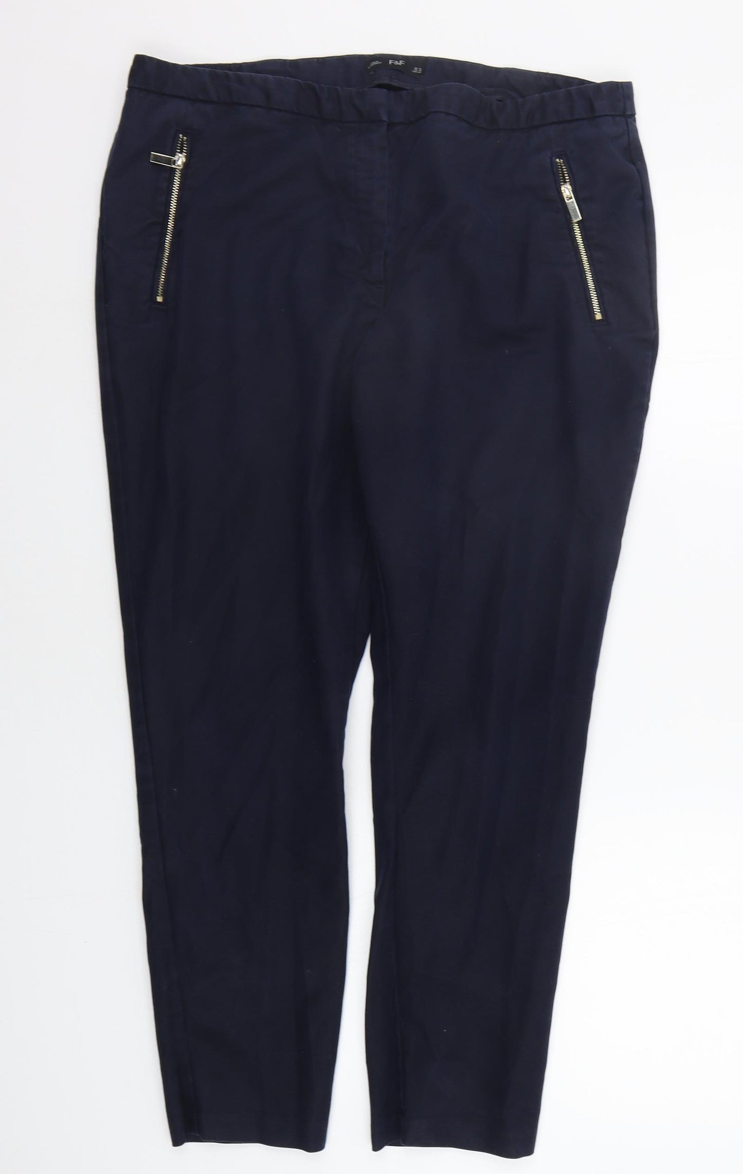 F&F Womens Blue   Trousers  Size 16 L27 in