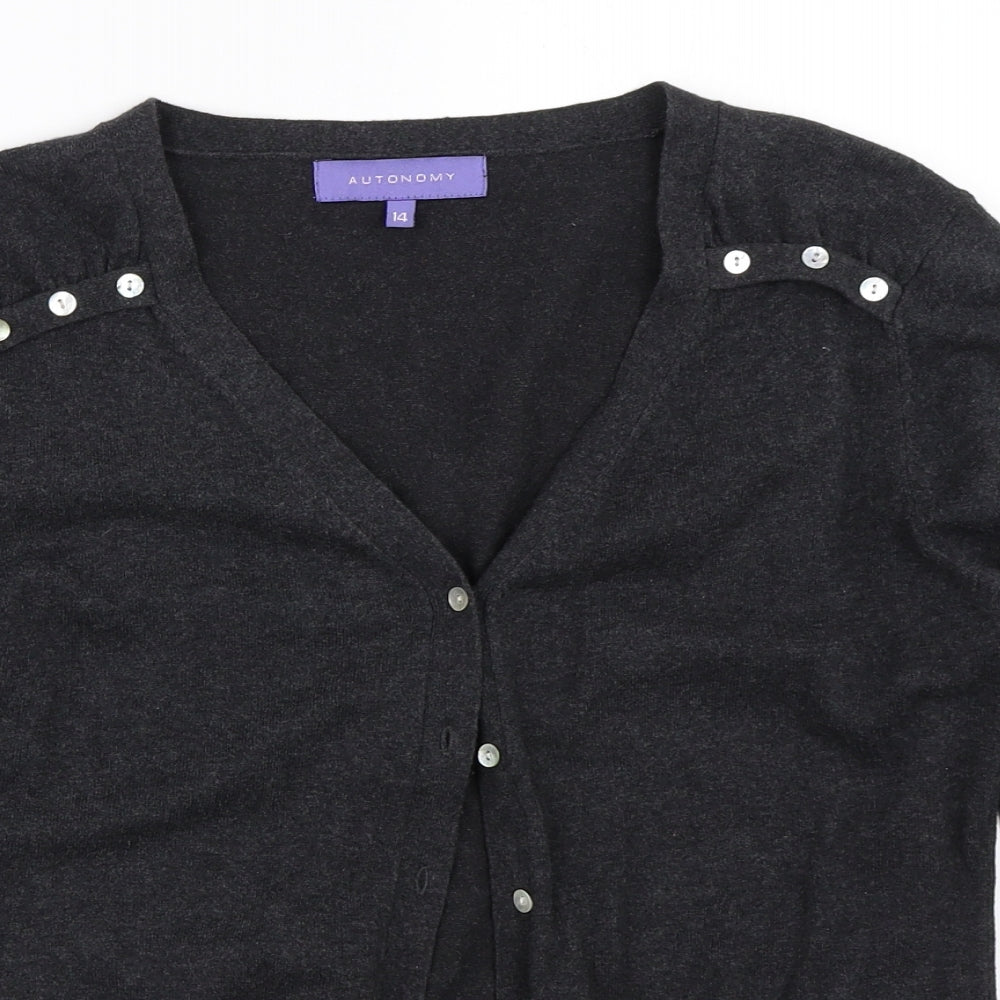 Autonomy Womens Grey   Cardigan Jumper Size 14