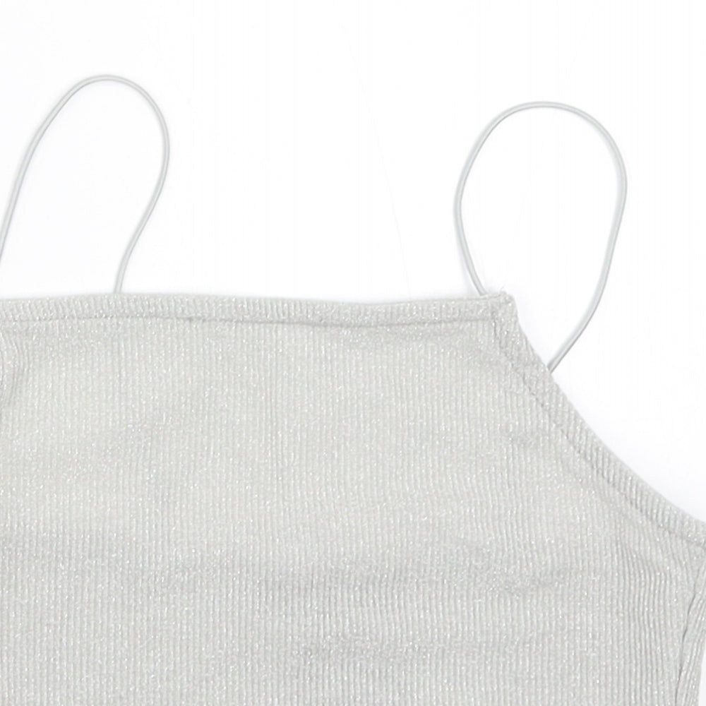 New Look Womens Silver   Cropped Tank Size 6