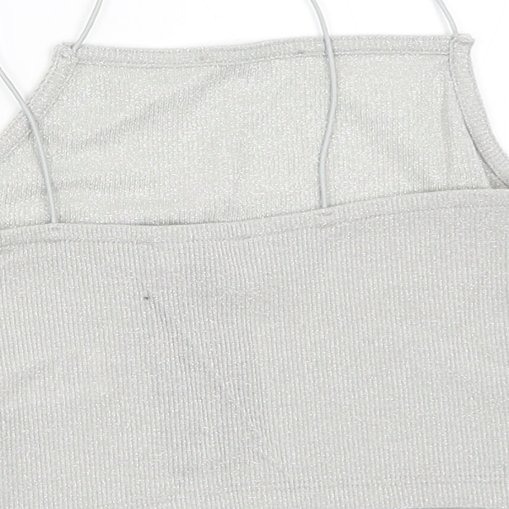 New Look Womens Silver   Cropped Tank Size 6