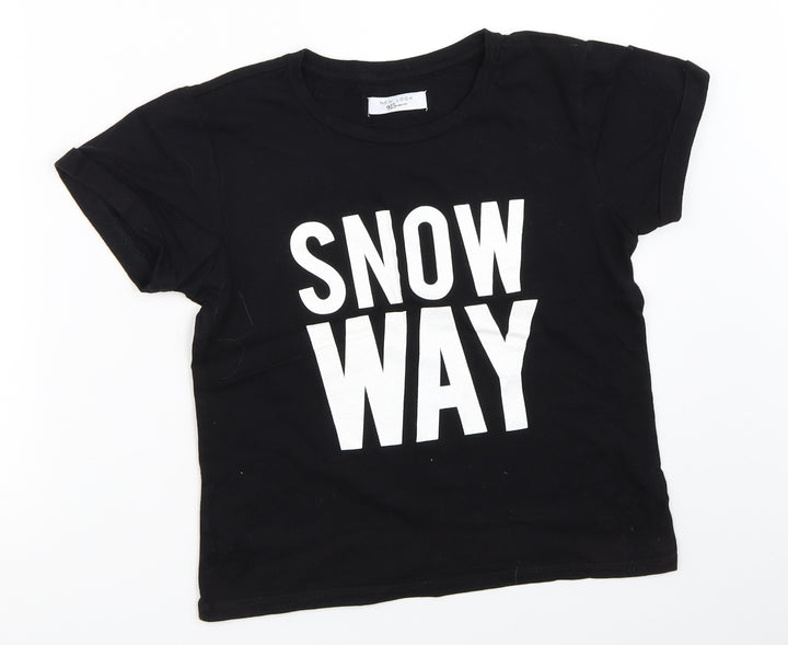 New Look Girls Black Basic T-Shirt Size M