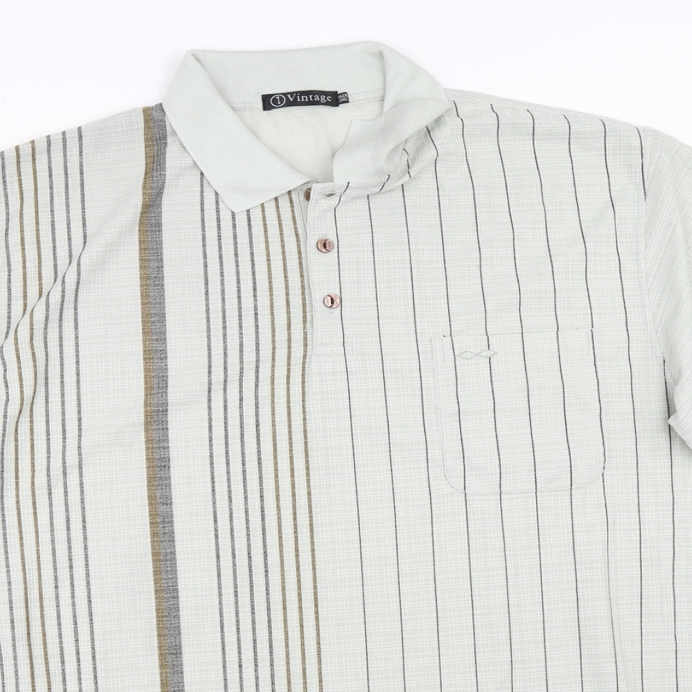 1 Vintage Mens Green    Polo Size 3XL