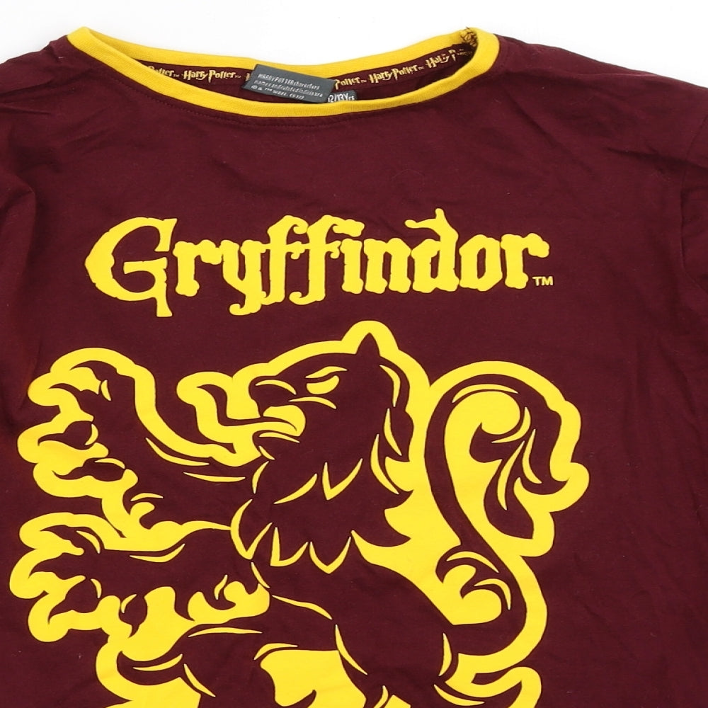 Primark Boys Red   Basic T-Shirt Size 12-13 Years  - Harry Potter Gryffindor