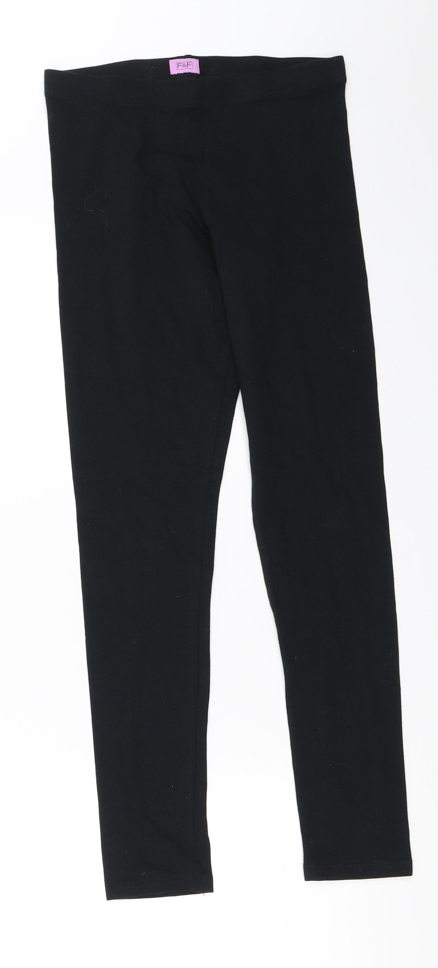 F&F Girls Black   Capri Trousers Size 11-12 Years - leggings