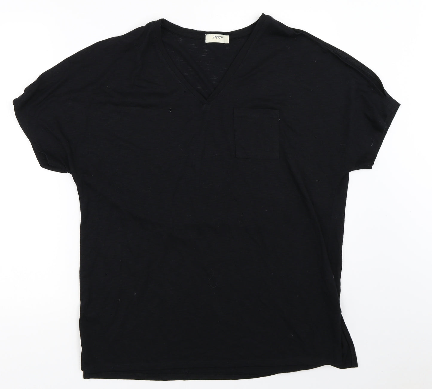 Papaya Womens Black   Basic T-Shirt Size L