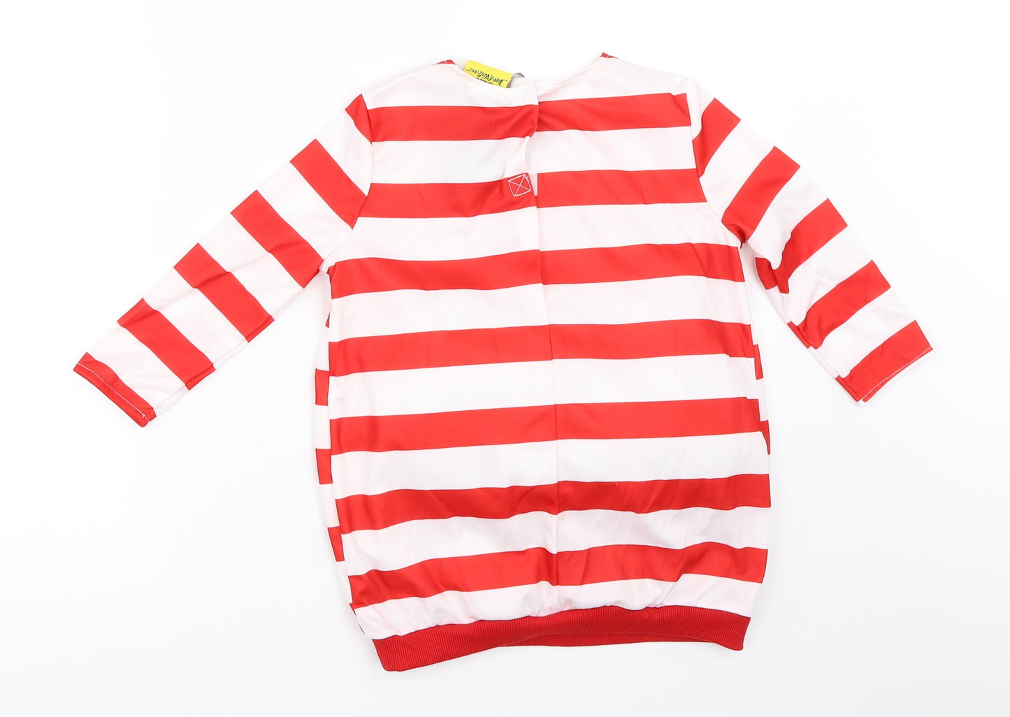 George Boys Red Striped  Basic T-Shirt Size 7-8 Years  - ratburger fancy dress