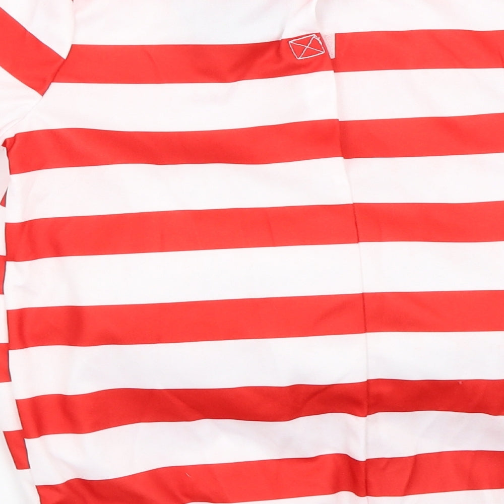 George Boys Red Striped  Basic T-Shirt Size 7-8 Years  - ratburger fancy dress