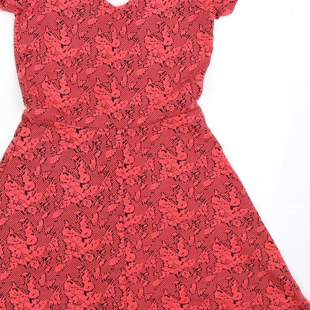 Topshop Womens Pink   Fit & Flare  Size 10