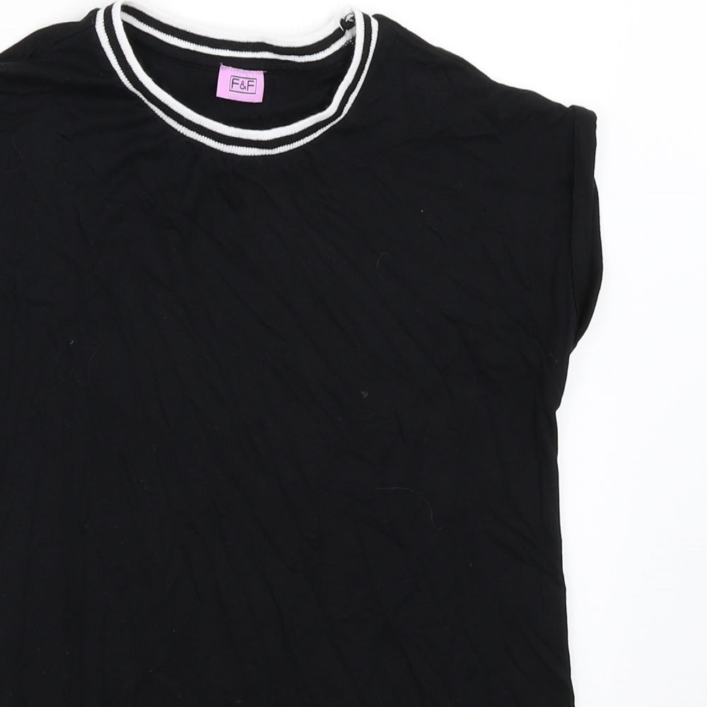 F&F Girls Black   Basic T-Shirt Size 10-11 Years