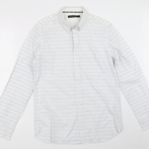 French Connection Mens White    Button-Up Size M