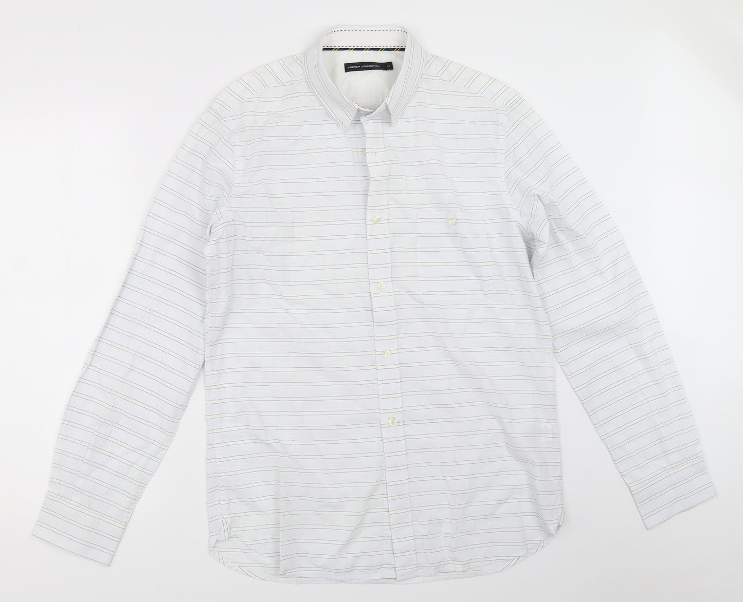 French Connection Mens White    Button-Up Size M