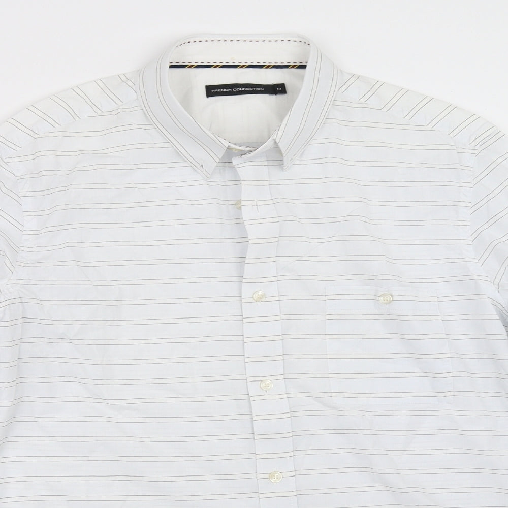French Connection Mens White    Button-Up Size M