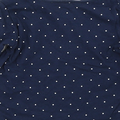 H&M Girls Blue Polka Dot  Basic T-Shirt Size 6-9 Months