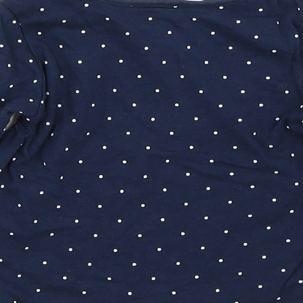 H&M Girls Blue Polka Dot  Basic T-Shirt Size 6-9 Months