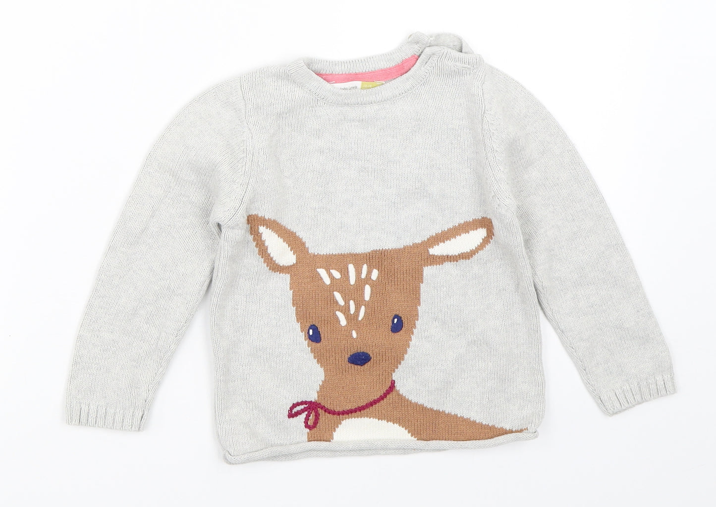 John Lewis Girls Grey   Pullover Jumper Size 12-18 Months