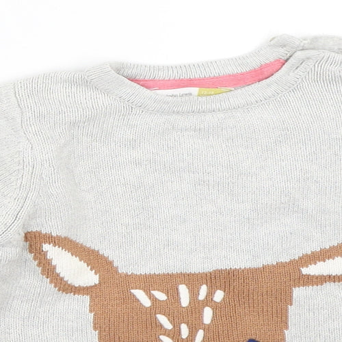 John Lewis Girls Grey   Pullover Jumper Size 12-18 Months