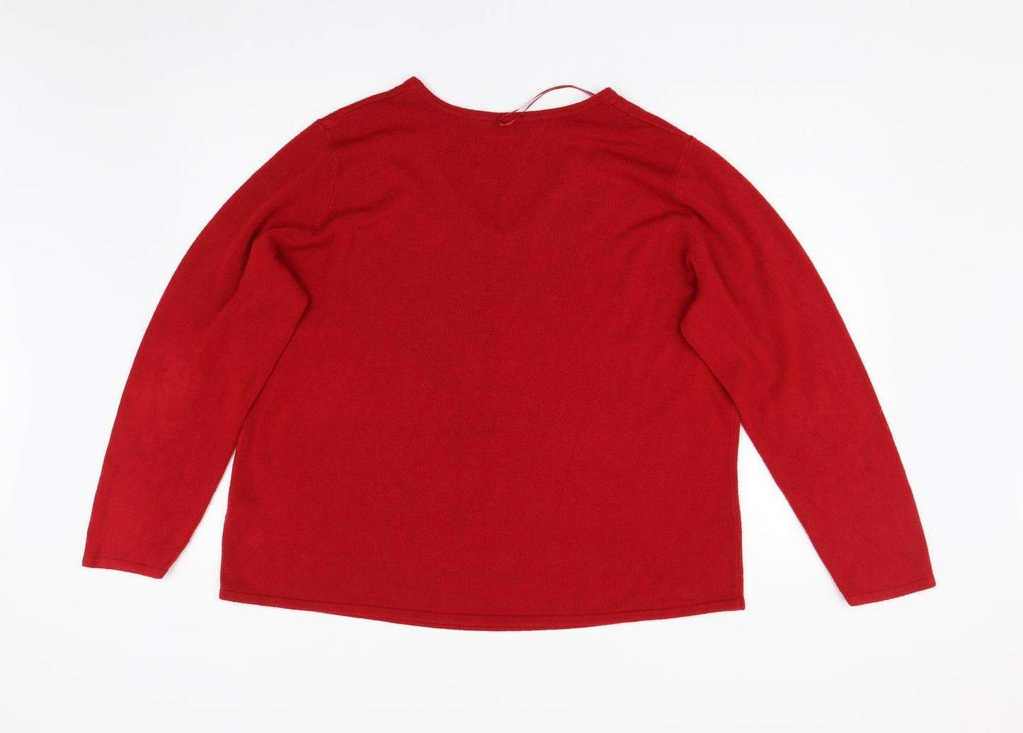 BM Colletion Womens Red  Knit Pullover Jumper Size XL