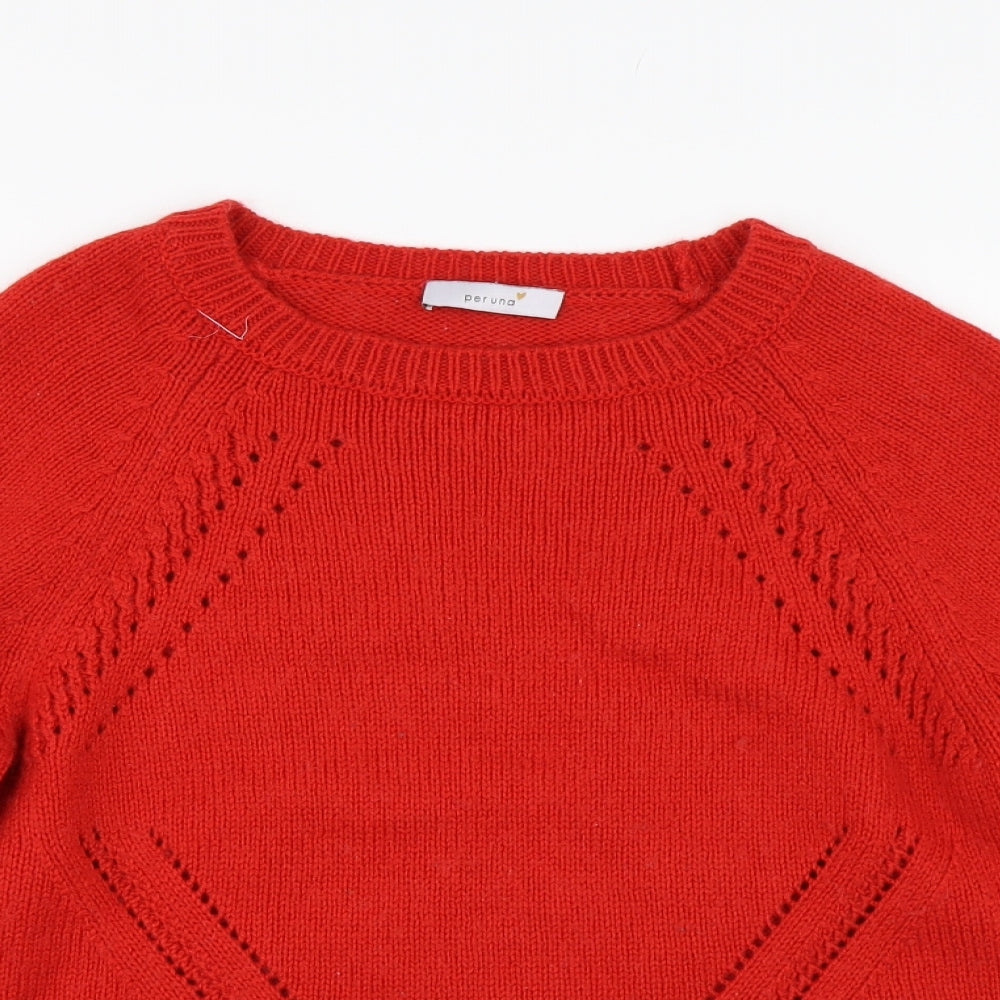 Per Una Womens Red  Knit Pullover Jumper Size 10