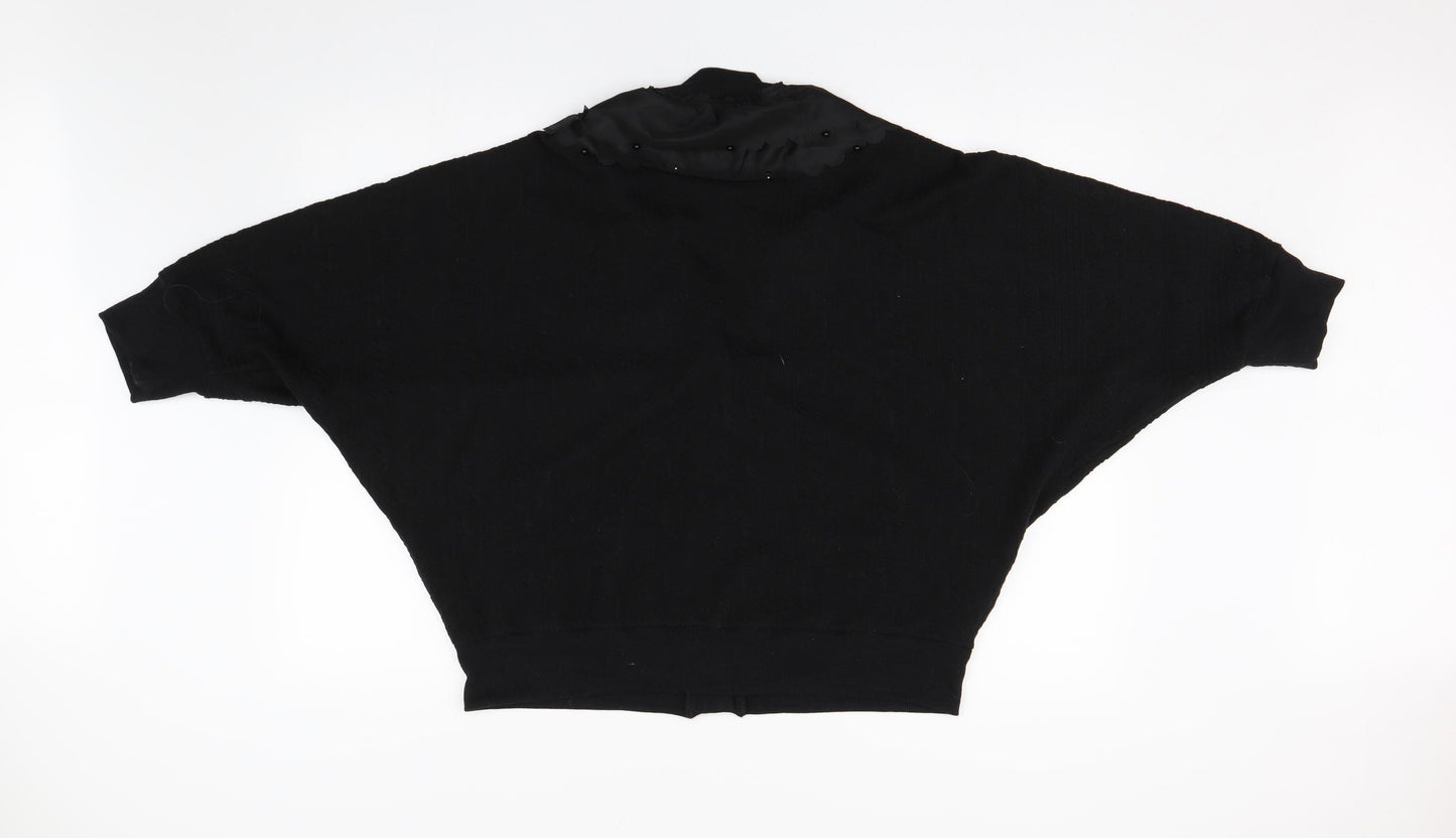Cutie Womens Black  Knit Cardigan Jumper Size 12  - Bat Wing