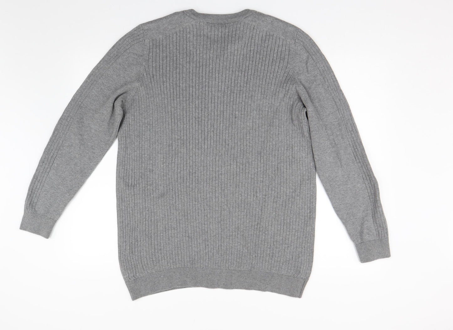 Dissident Mens Grey  Knit Pullover Jumper Size XL