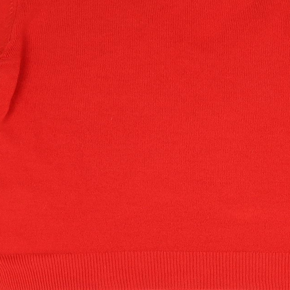 M&S Womens Red  Knit Pullover Jumper Size 12