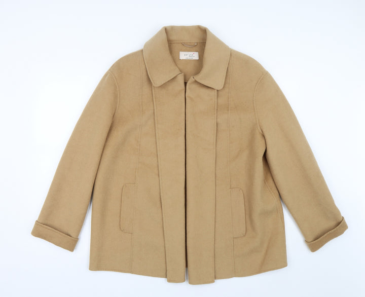 M&S Womens Brown Overcoat Coat Size 14