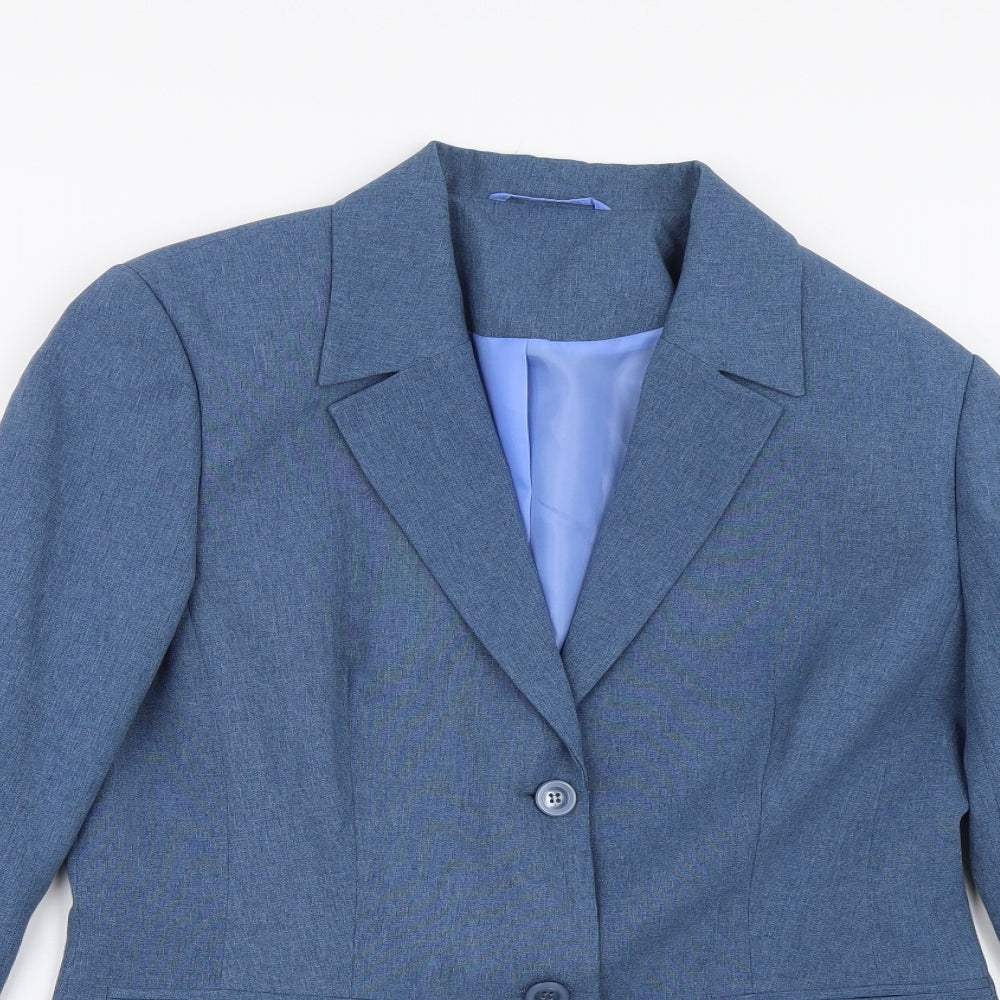 Essentials Womens Blue   Jacket Suit Jacket Size 14