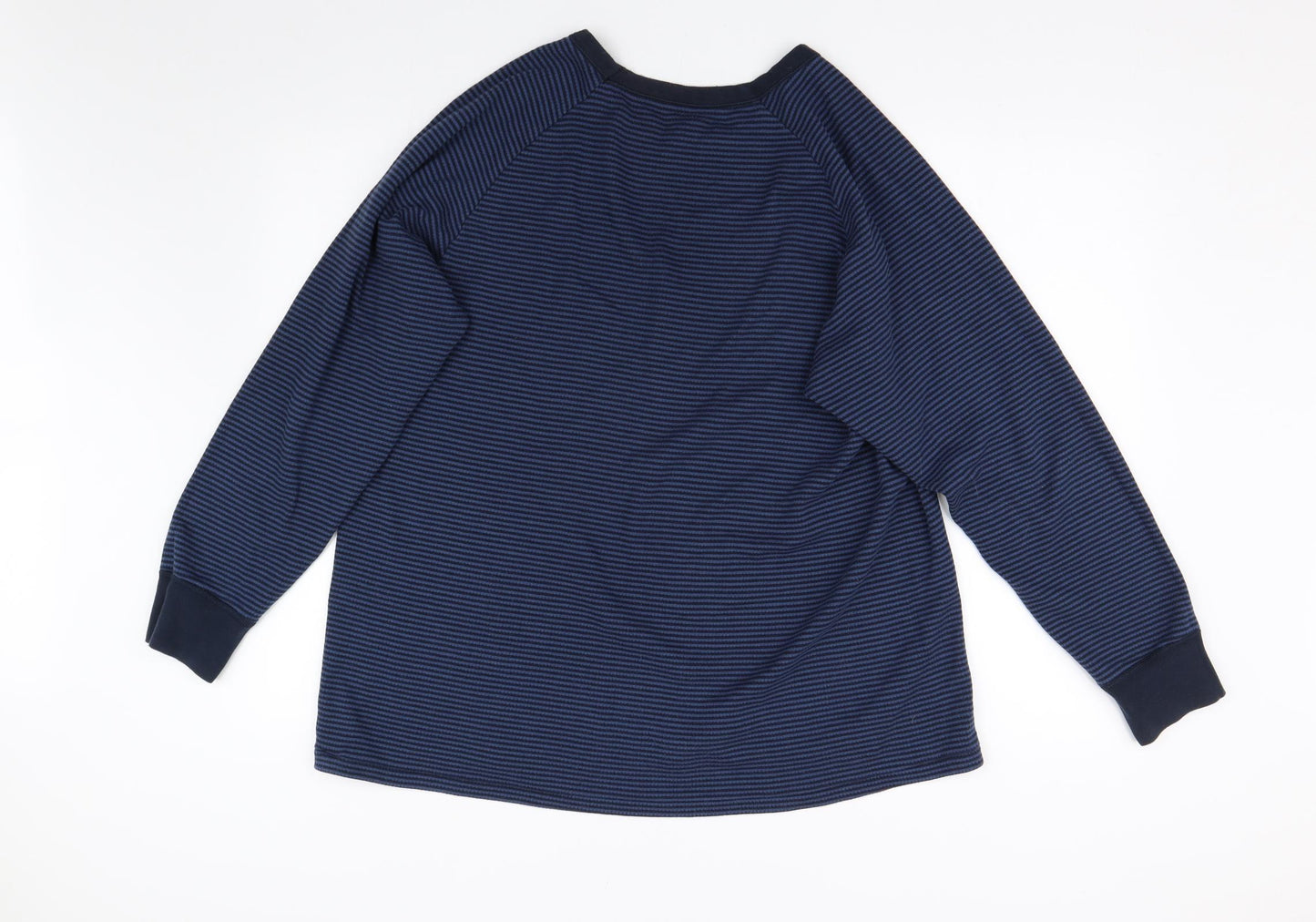 M&S Mens Blue Striped   Pyjama Top Size XL