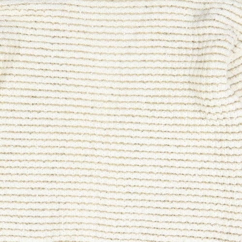 Love Knitwear Womens Beige Striped Knit Cardigan Jumper Size S