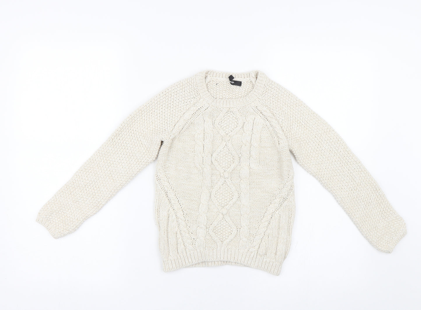 George Girls Beige Argyle/Diamond Knit Pullover Jumper Size 5-6 Years