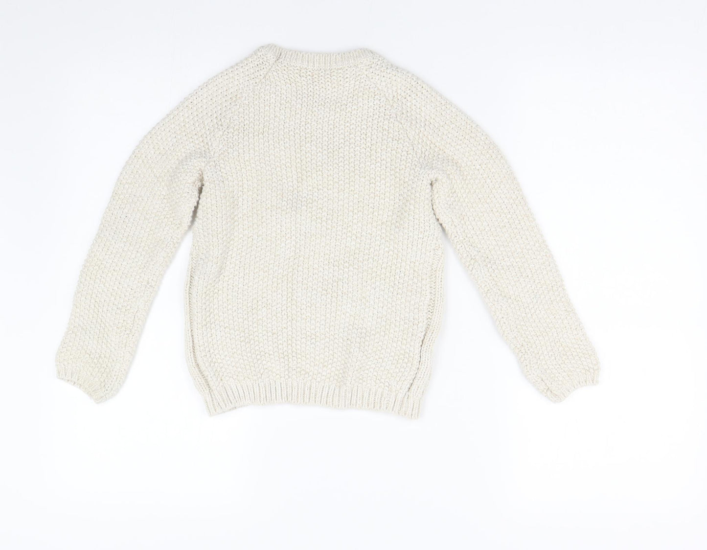 George Girls Beige Argyle/Diamond Knit Pullover Jumper Size 5-6 Years