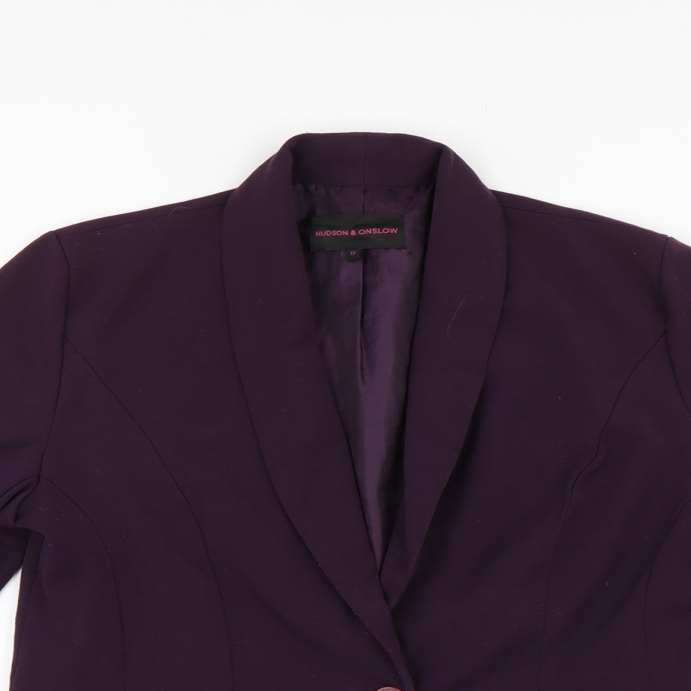 Hudson & Onslow Womens Purple   Jacket Blazer Size 12