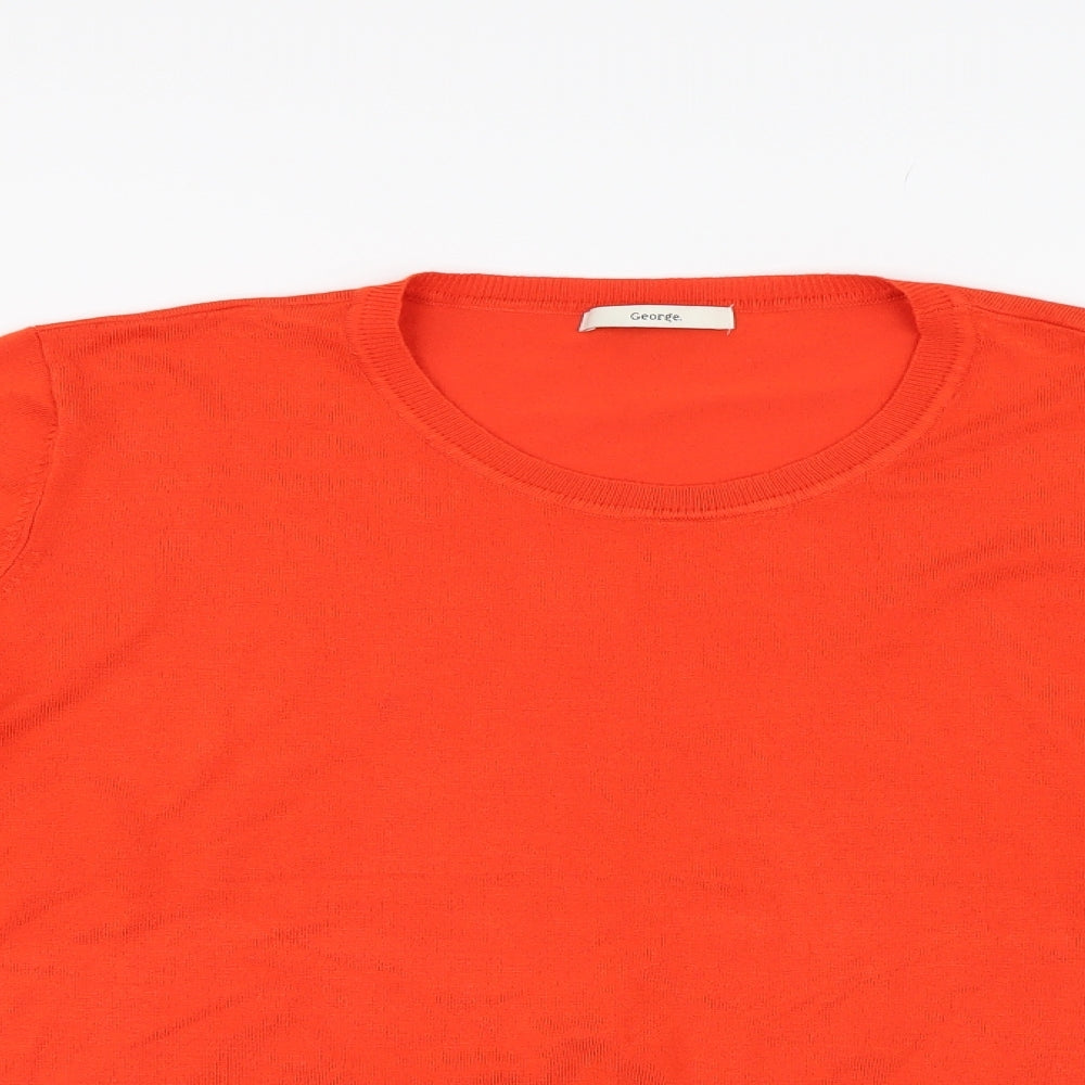 George Womens Orange  Knit Pullover Jumper Size 20