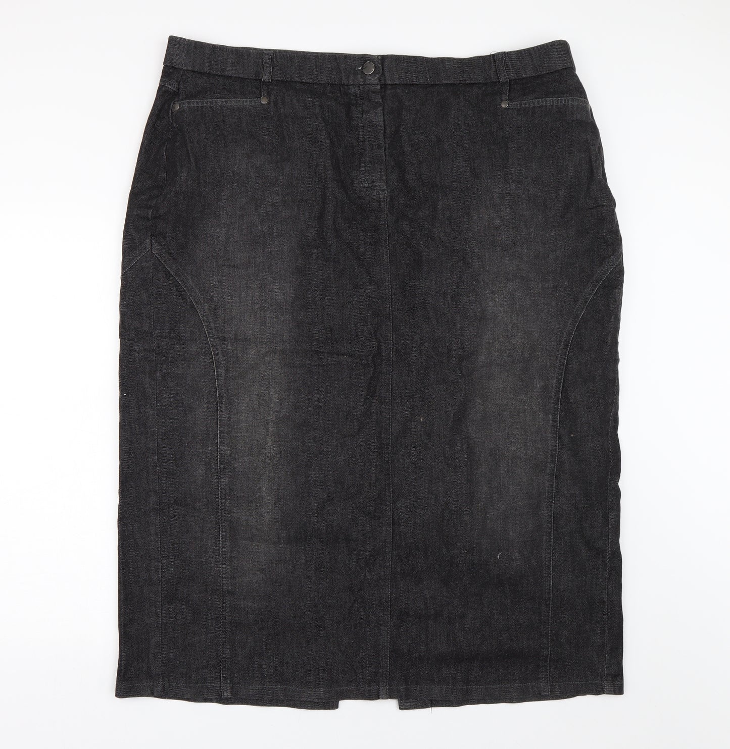Magi Fit Womens Black  Denim Straight & Pencil Skirt Size 26