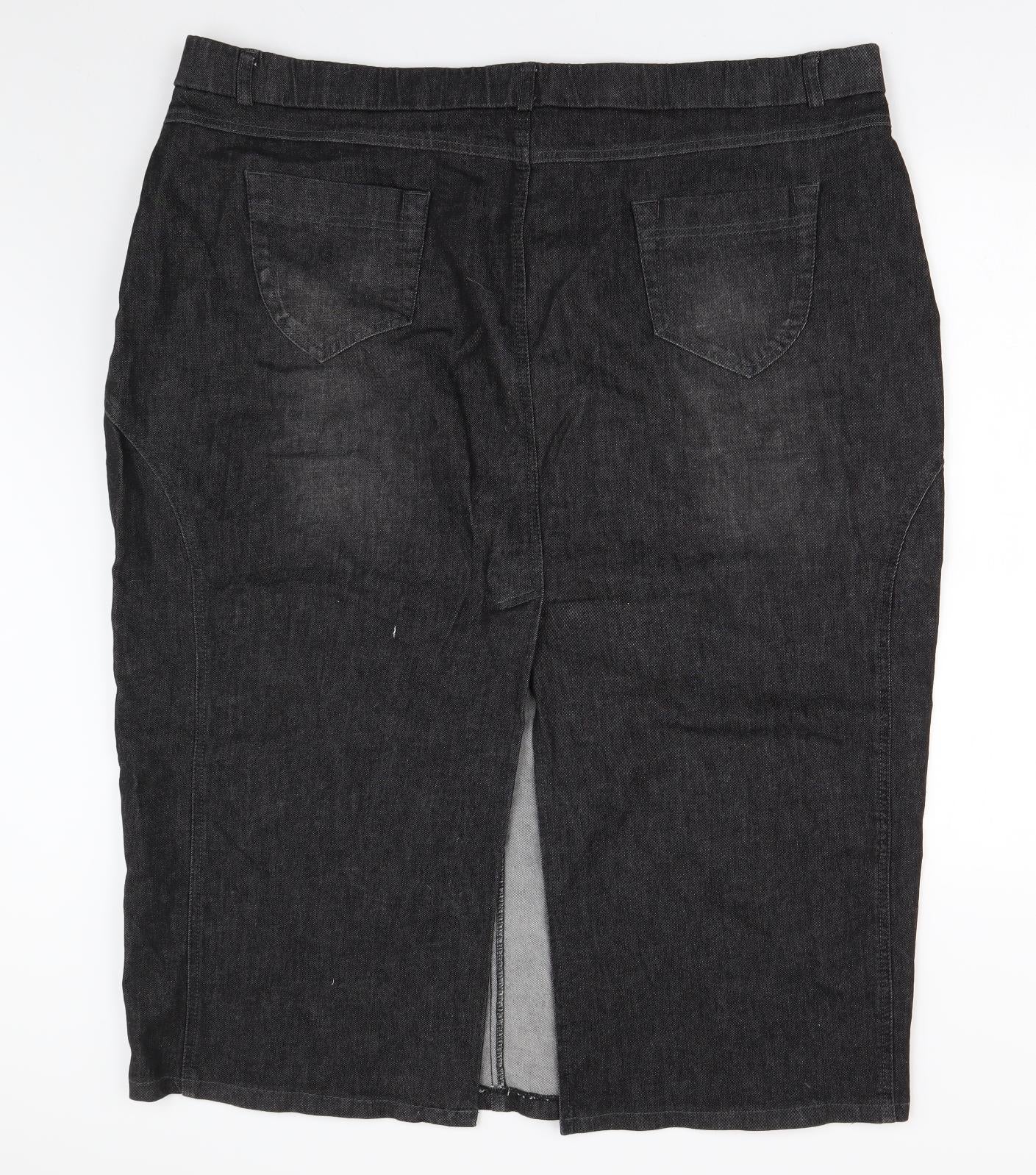 Magi Fit Womens Black  Denim Straight & Pencil Skirt Size 26
