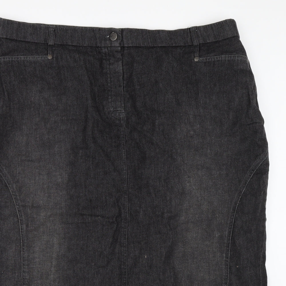 Magi Fit Womens Black  Denim Straight & Pencil Skirt Size 26
