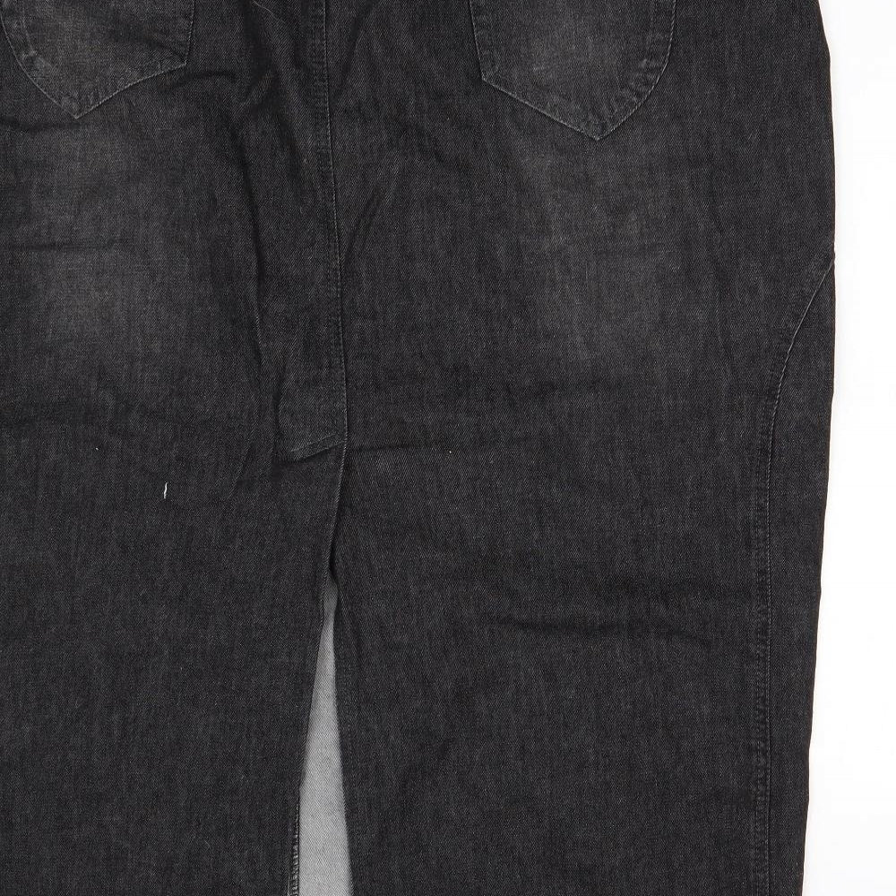 Magi Fit Womens Black  Denim Straight & Pencil Skirt Size 26