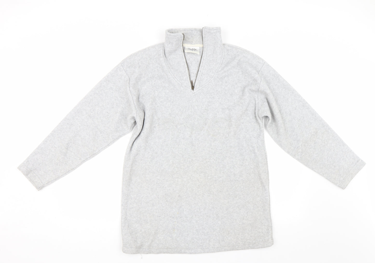 Giani Seroti Womens Grey  Fleece Henley Jumper Size S