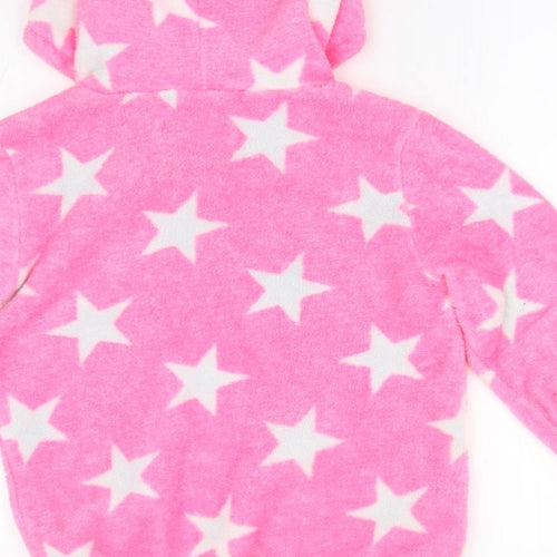 Love Sleep Girls Pink Geometric Fleece Top Pyjama Top Size 8 Years  - Stars