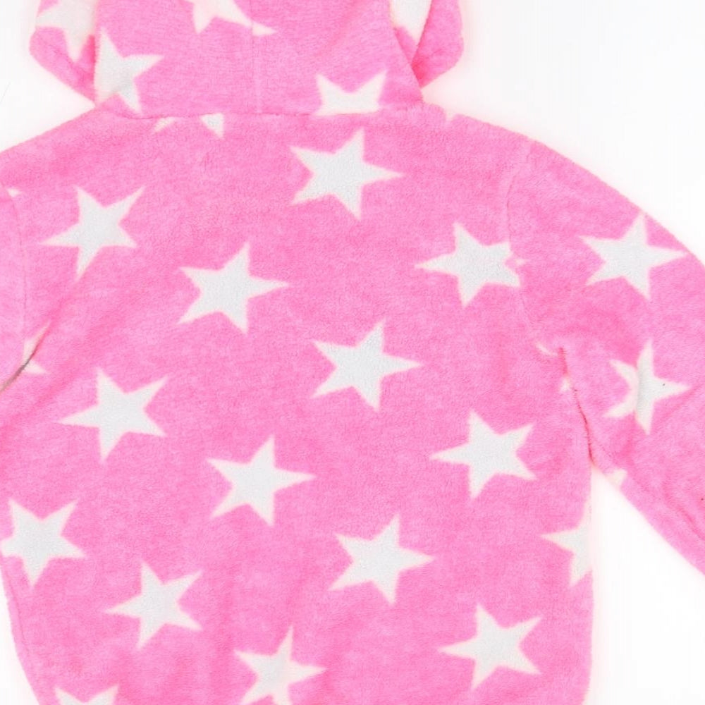 Love Sleep Girls Pink Geometric Fleece Top Pyjama Top Size 8 Years  - Stars