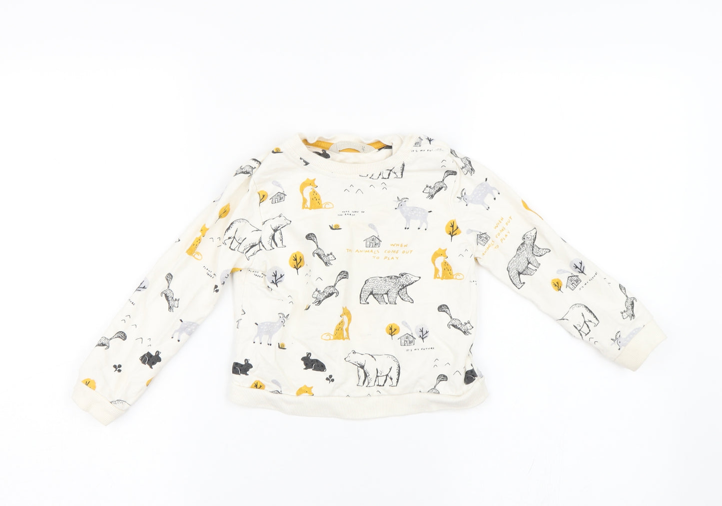 John Lewis Boys Beige   Pullover Sweatshirt Size 2-3 Years