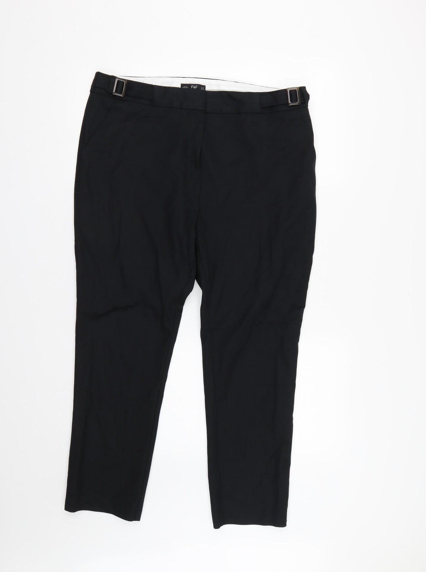 F&F Womens Black   Trousers  Size 16 L25 in