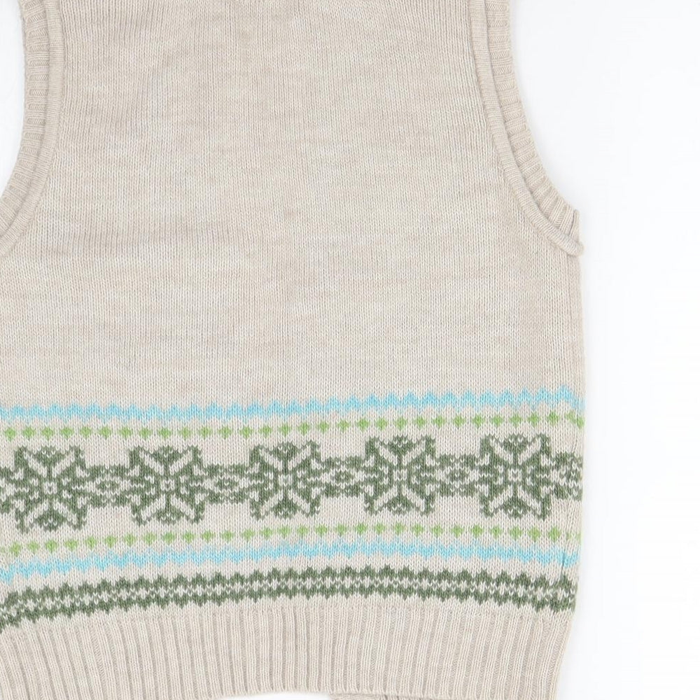 Fat Face Womens Beige Geometric Knit Cardigan Jumper Size 10