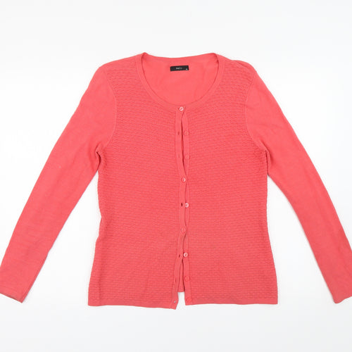 M&Co Womens Pink  Knit Cardigan Jumper Size 10