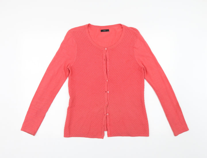 M&Co Womens Pink Knit Cardigan Jumper Size 10