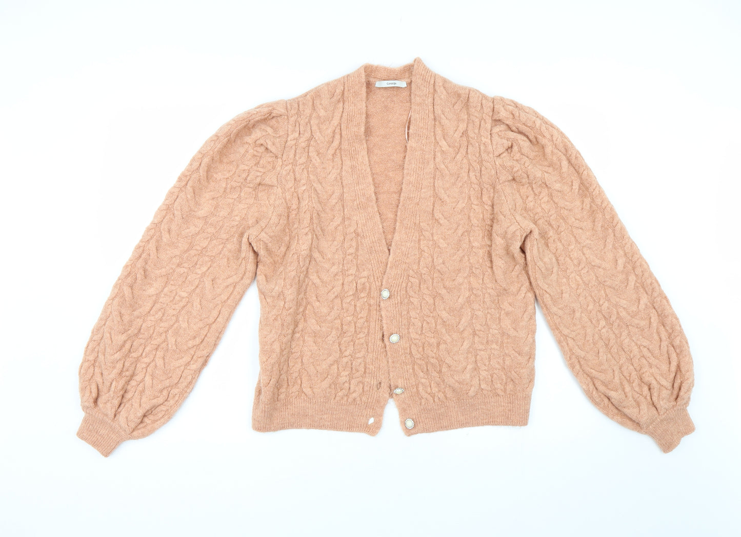 George Womens Orange  Knit Cardigan Jumper Size M