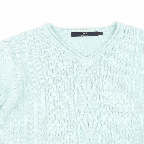 Isle Womens Green  Knit Pullover Jumper Size M